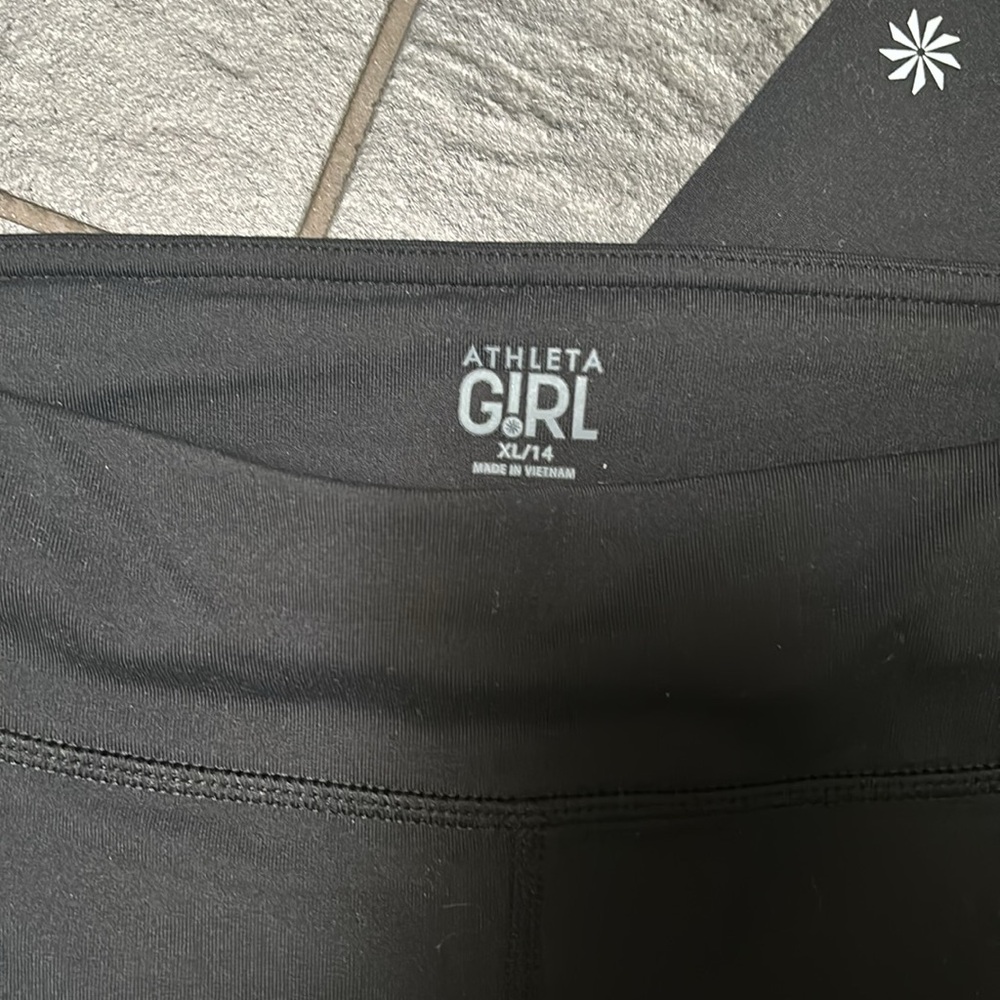 Athleta Girls Black Leggings Sz XL 14